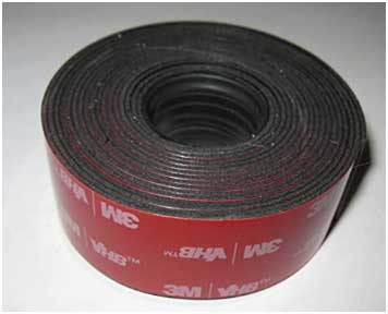 Double-sided foam tape is best for heavy-duty jobs.